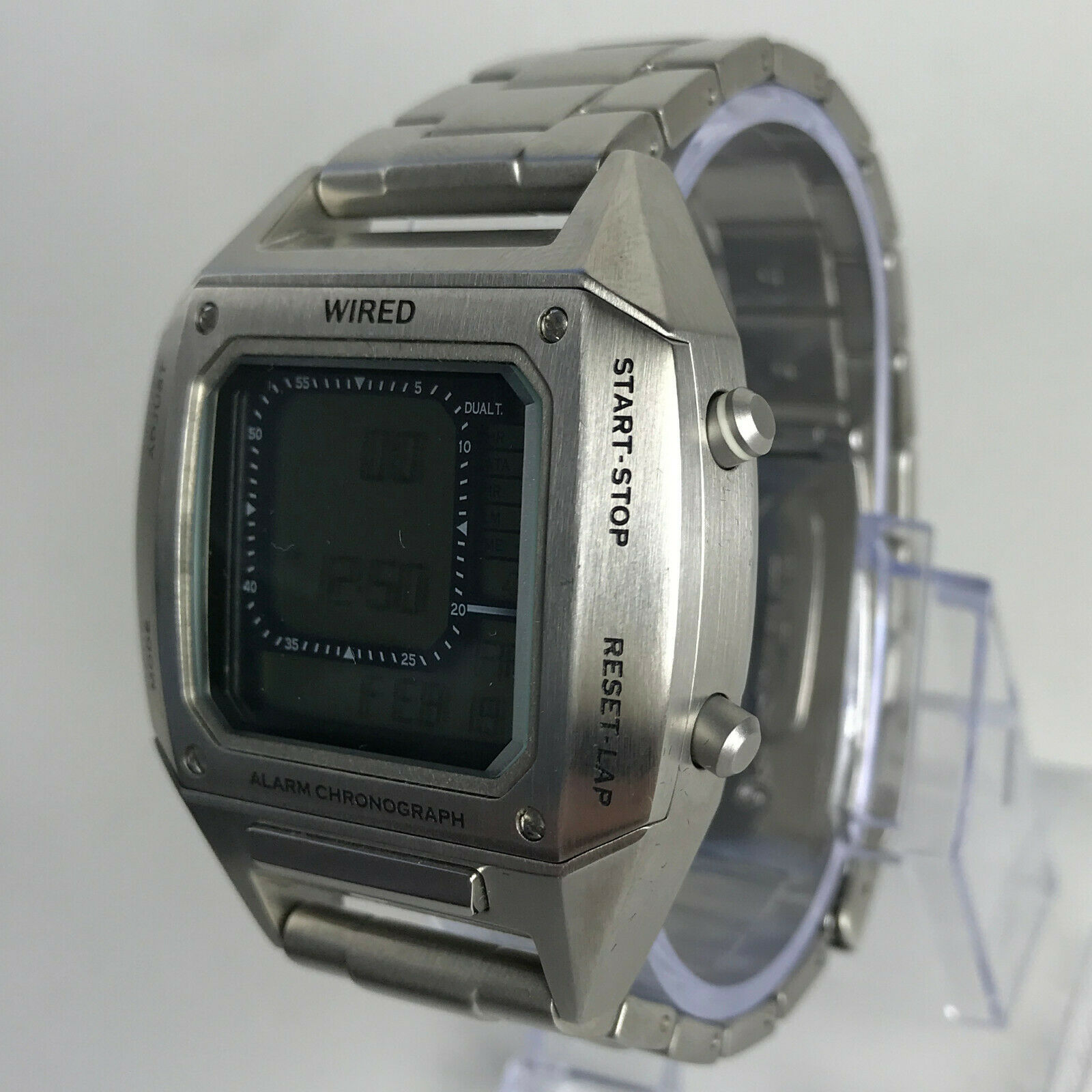 New WIRED X BEAMS Solidity Watch silver Japan digital AGAM