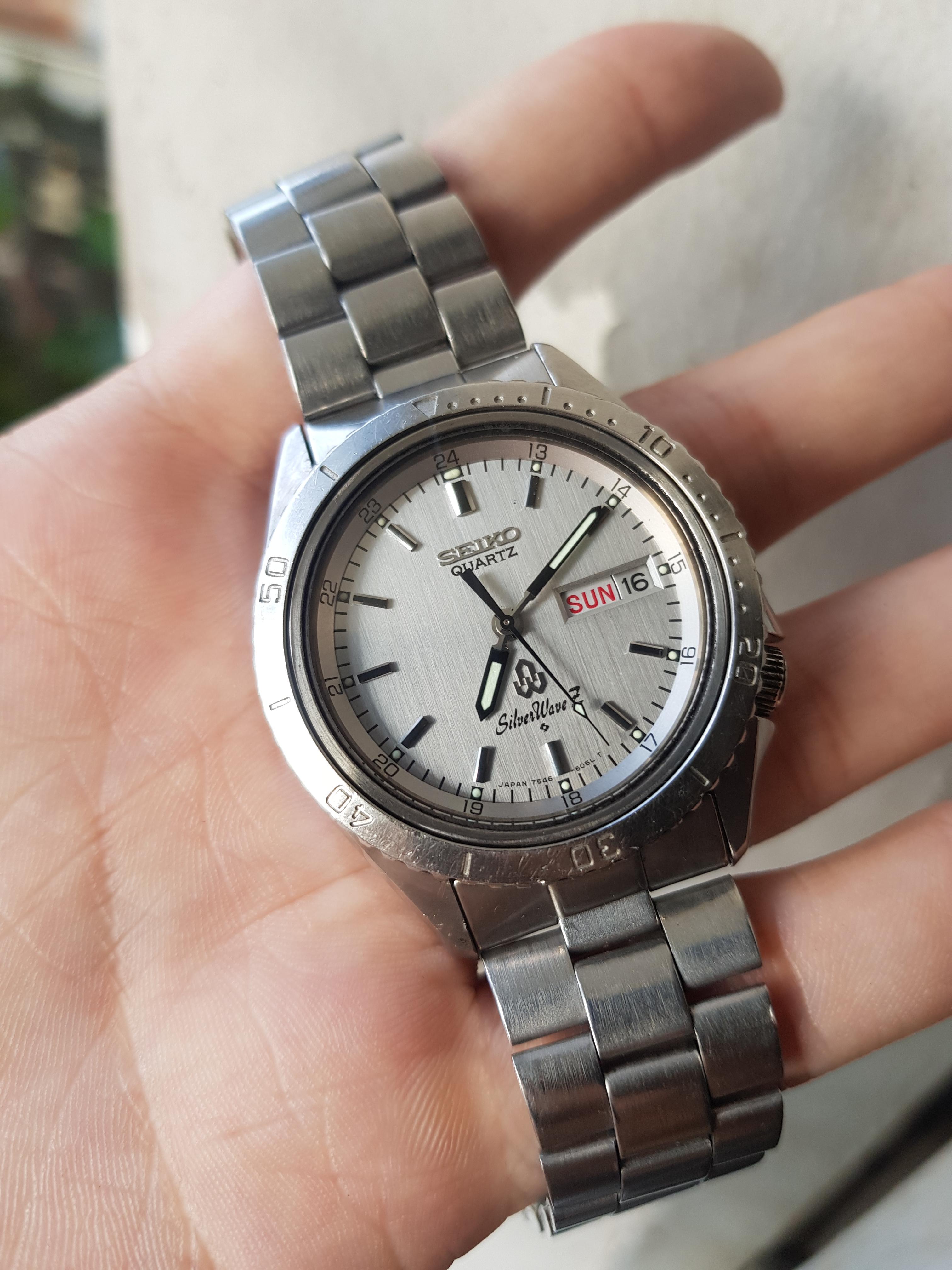 WTS] Seiko Silverwave Z 7546-605A Silver Textured Dia