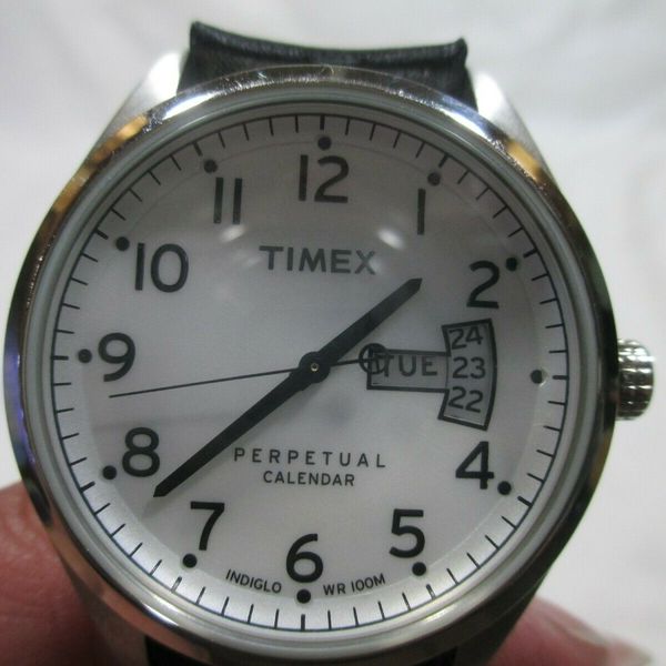 Timex Men's T2M455 T Series Perpetual Calendar Black Strap Watch New