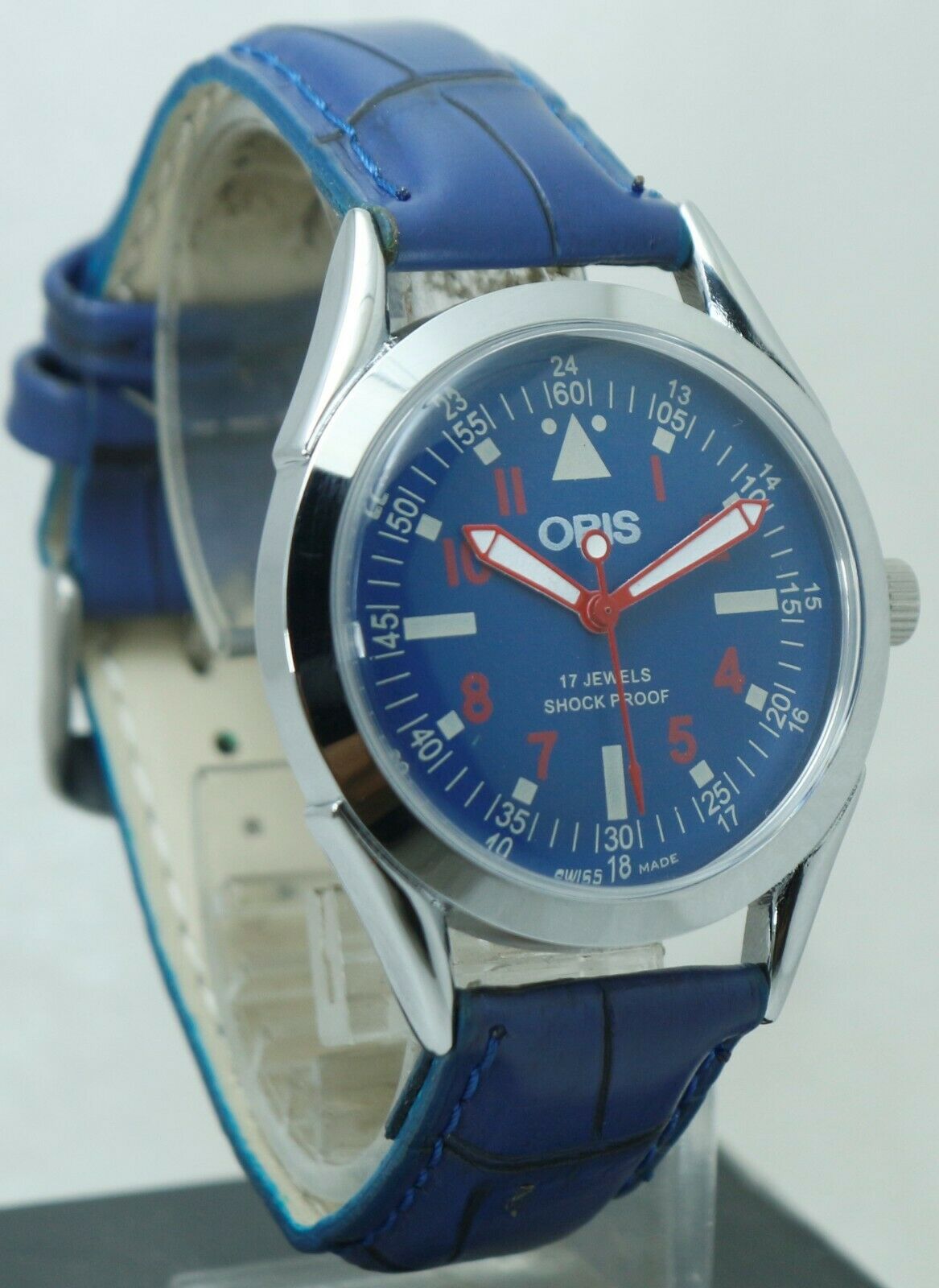 Vintage ORIS Blue Dial 17 Jewels FHF ST96 Hand winding Luxury