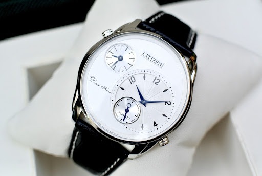 Citizen AO3030-24A Dual Time White Dial Quartz Men's Leather
