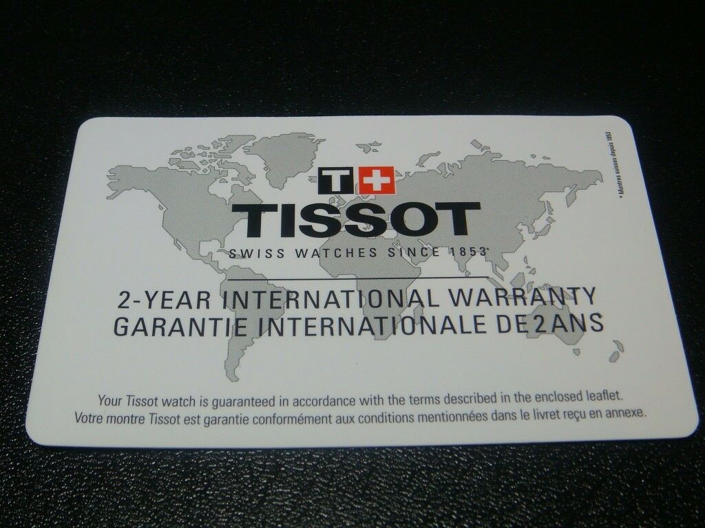 Genuine TISSOT International Guarantee Warranty watch card