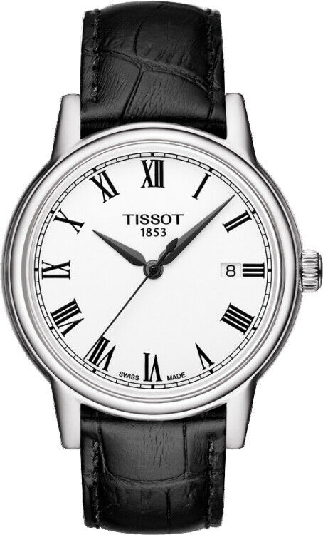 TISSOT MEN S 295 SILVER BLACK LEATHER STRAP SWISS WATCH T085