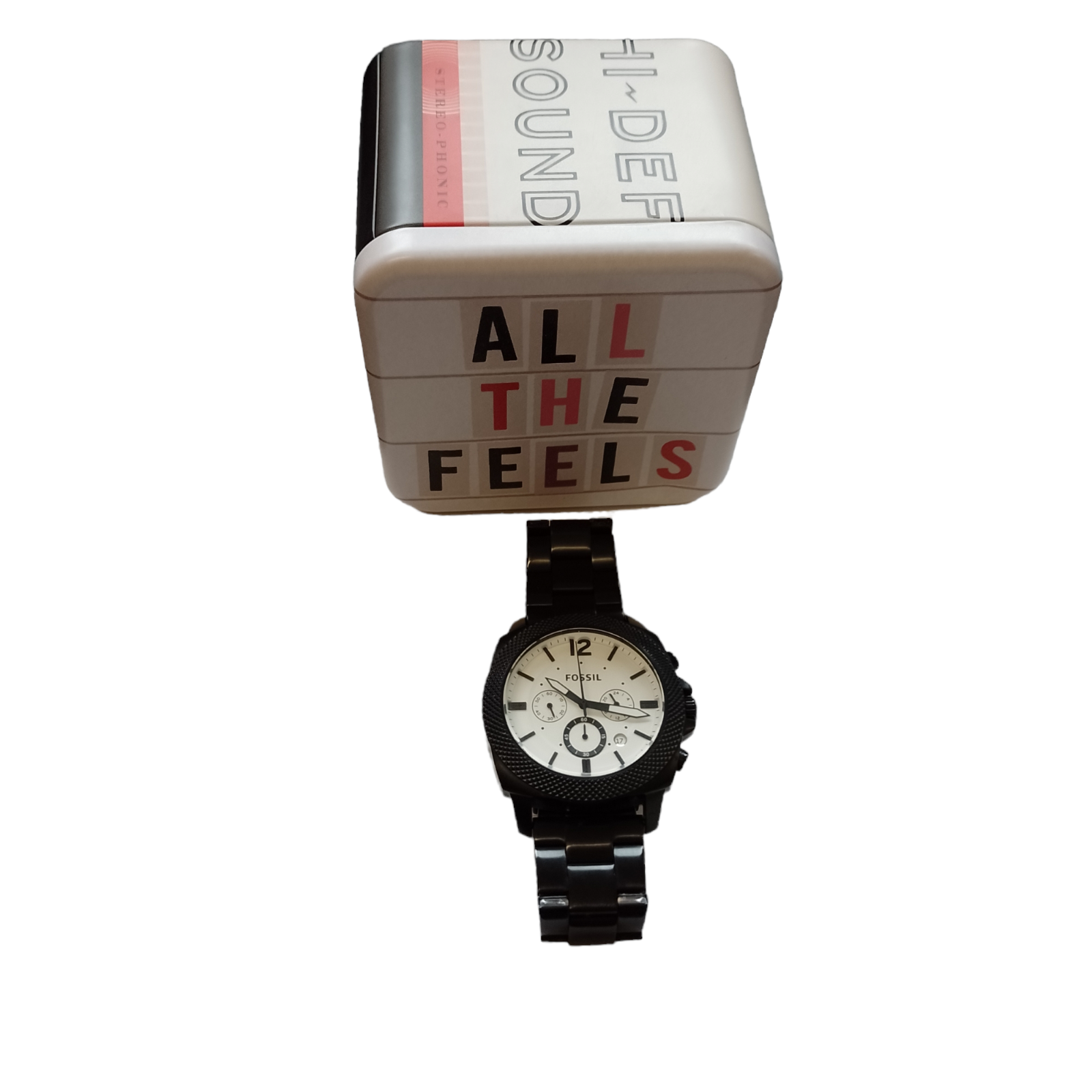 Fossil Bq2060 Black Stainless Steel Watch Needs Battery  display picture 1