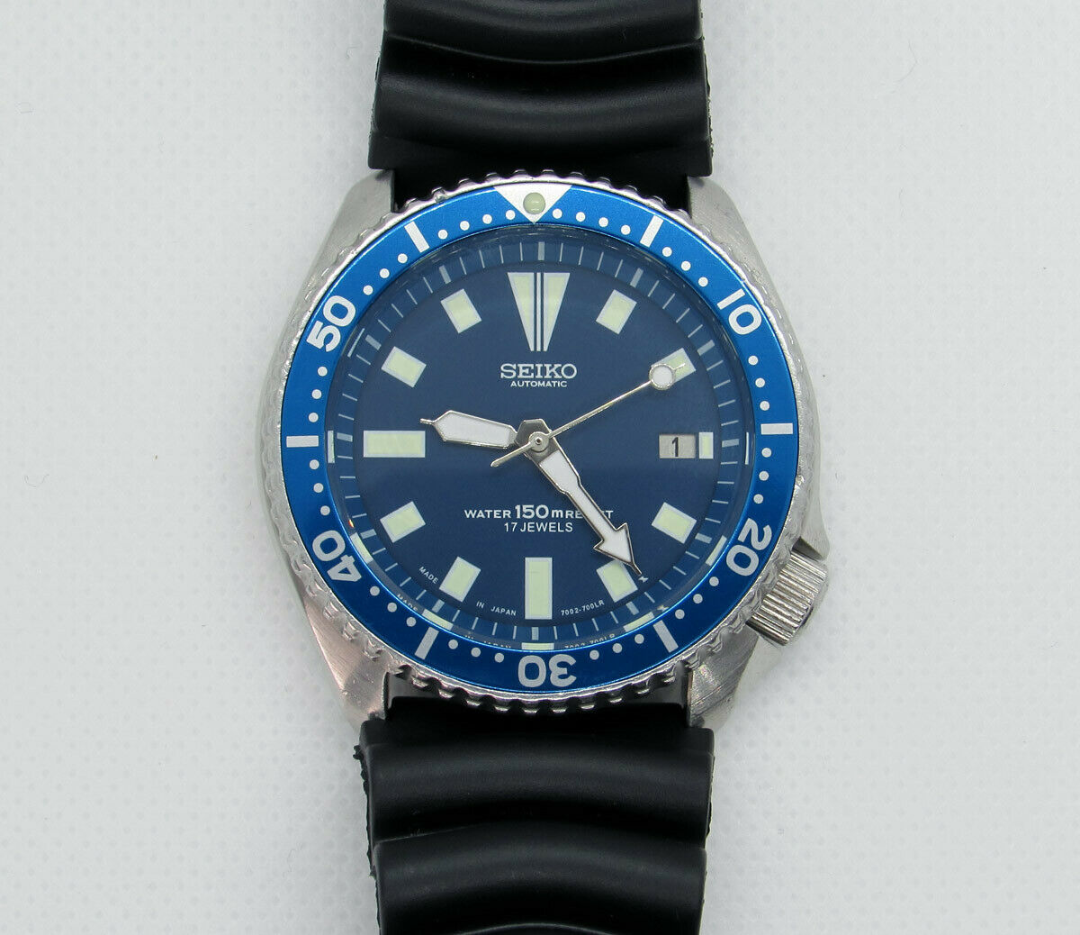 Seiko 7002-7000 A1 Divers Automatic Watch 150m - Blue Dial 17 Jewels |  WatchCharts