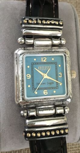 ECCLISSI Sterling Silver Women s Watch w Turquoise Dial 22490