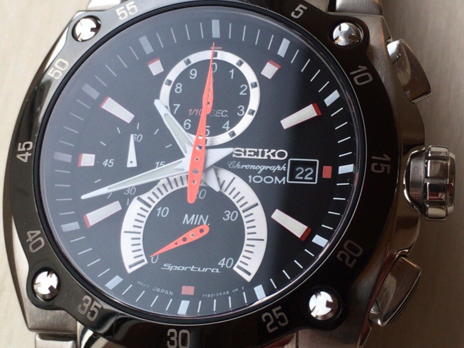SEIKO SPORTURA CHRONOGRAPH QUARTZ 7T82-0AA0 MEMS WATCH