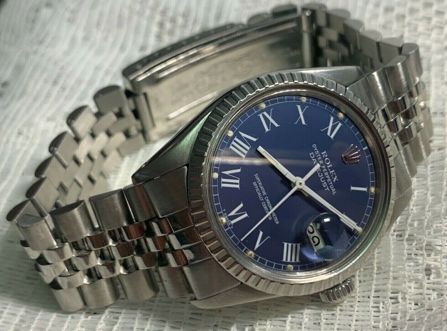 Rolex Datejust 16030 Original Blue Buckley Dial 36mm Mens Watch Just ...