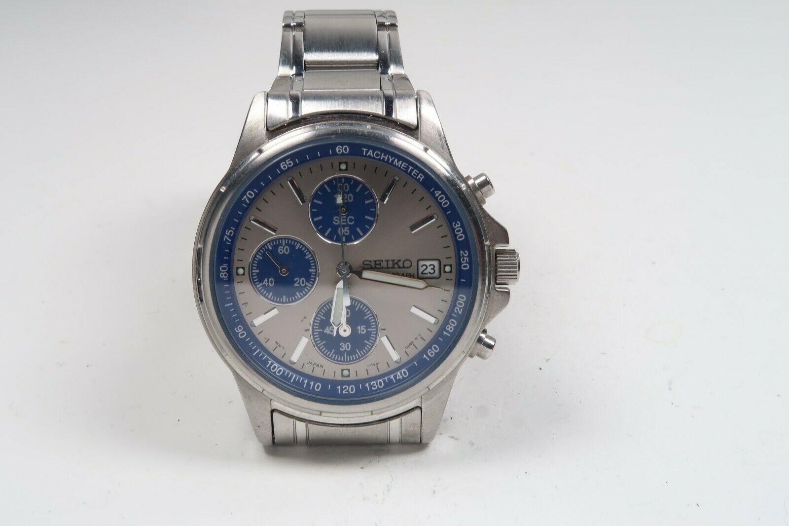 ネット通販 [良品] セイコー 7T92-0BA0 Chronograph ホワイトダイアル