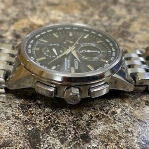 NEAR MINT] Citizen Eco-Drive H804-S099374 Day Date Mens