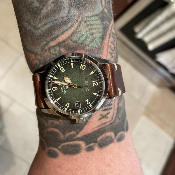 Seiko SPB155 Alpinist] Baby Alpinist on a brown horween leather
