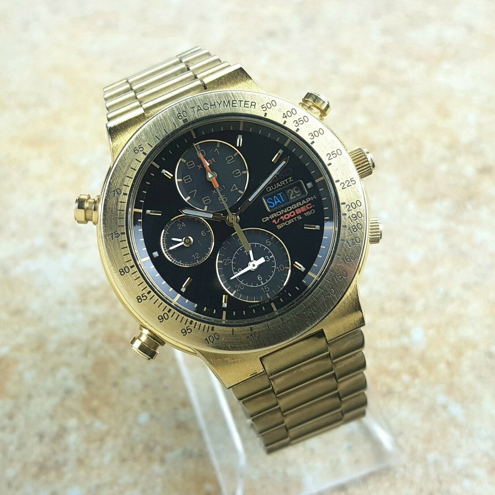 Rare Seiko 7T59 6A00 Chronograph 1 100 Sec. 150 sports