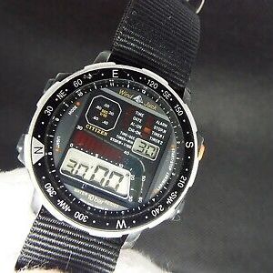 Vintage CITIZEN DIGITAL WATCH WIND JACK 80s RETRO OLD SCHOOL LCD