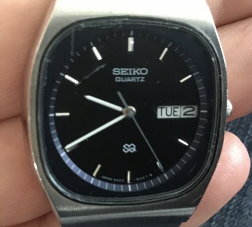 時計 SEIKO SQ 8223-510A SUWA FACTORY Vintage SEIKO SQ 8223 Day Date Gold-Plated TV screen Men's