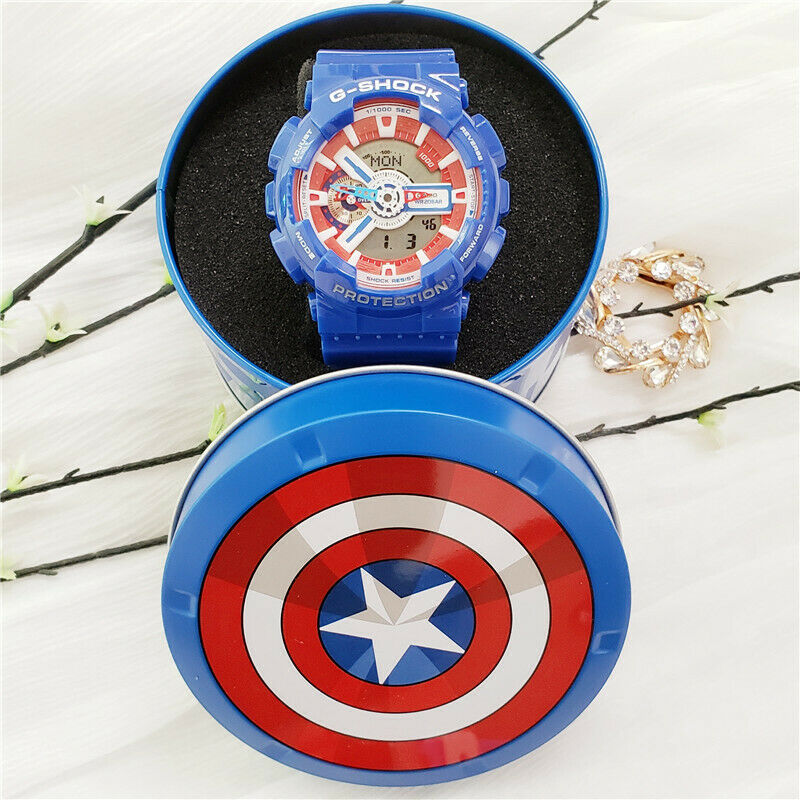 ライトブラウン/ブラック G-SHOCK×MARVEL キャプテンアメリカ GA-110