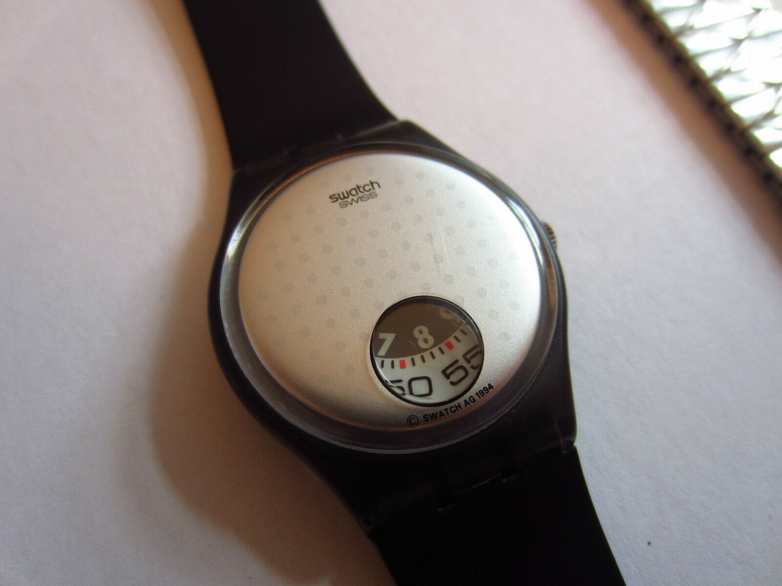 SWATCH GENT ORIGINALS JUMP HOUR - GM129 SILVER PLATE - 1994 with