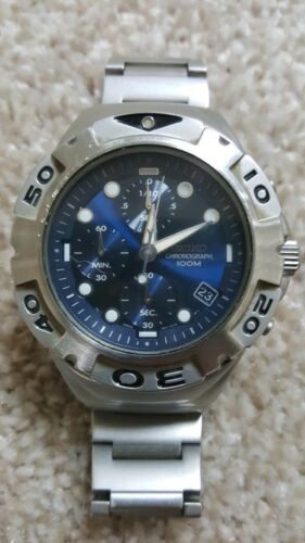 SEIKO オールドセイコー V657-0B70 90~00s Vintage 1990s Seiko V657 0B70 Diver Style Chronograph Watch