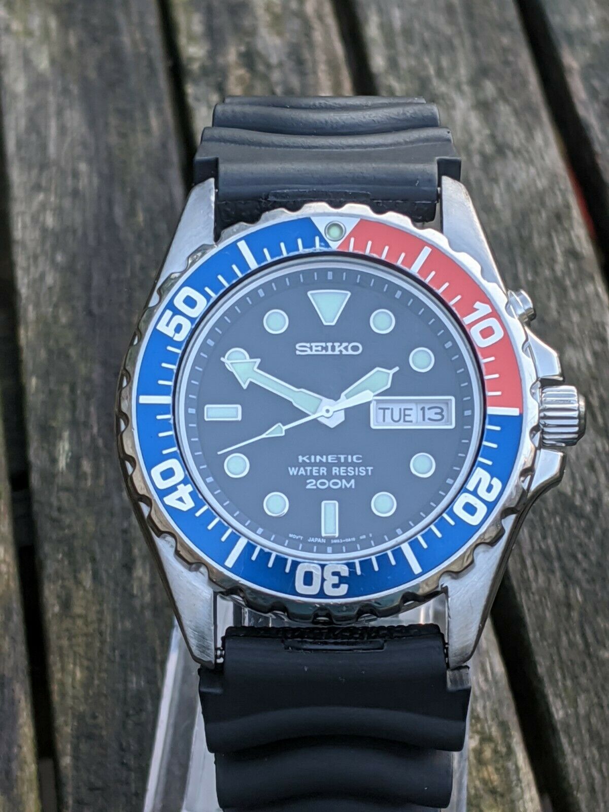 Seiko 5M63 0A10 Kinetic Diver SMY003P Pepsi Excellent Original