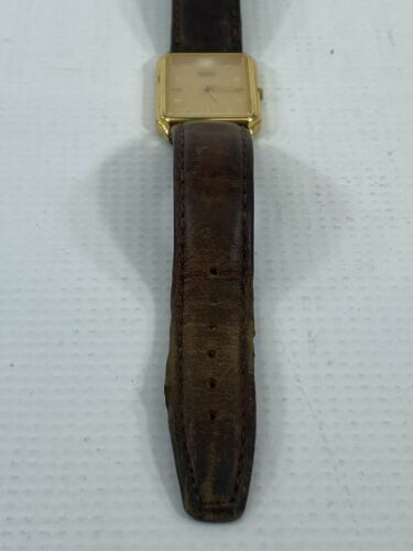 Vintage Seiko Quartz 5Y31-5A30 Tank Men's Wrist Watch Gold-tone