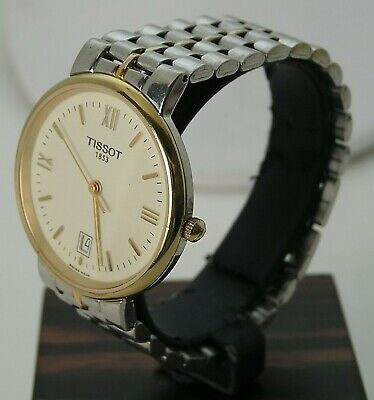 Stunning Stainless Steel w Gold Accents 2 Tone Men s 1853 T983 Tissot Watch WatchCharts Marketplace