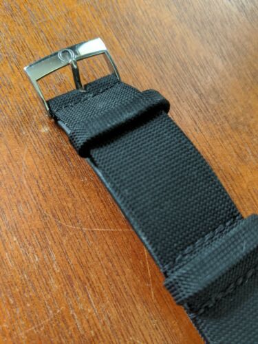 omega black coated nylon fabric strap