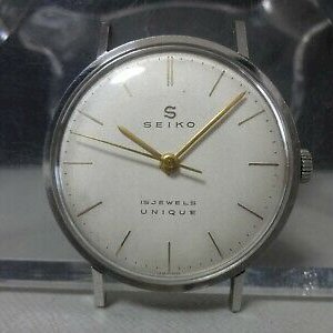 【稼働】SEIKO UNIQUE 15JEWELS アンティーク ヴィンテージ Vintage 1958 SEIKO mechanical watch [SEIKO UNIQUE] 15 Jewels