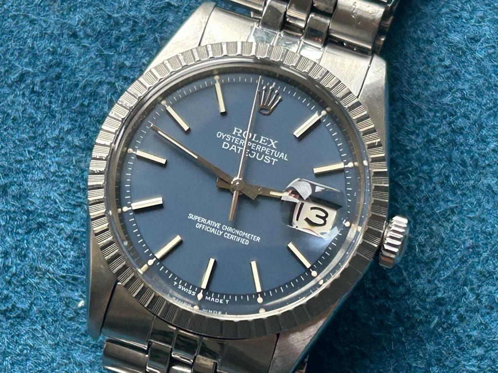 Rolex datejust 1603 hot sale blue dial