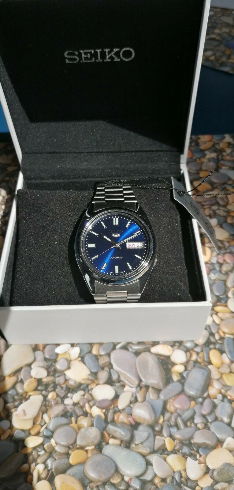 Seiko 5 SNXS77K Automaik Kaliber 7S26 Blau mit Glasboden