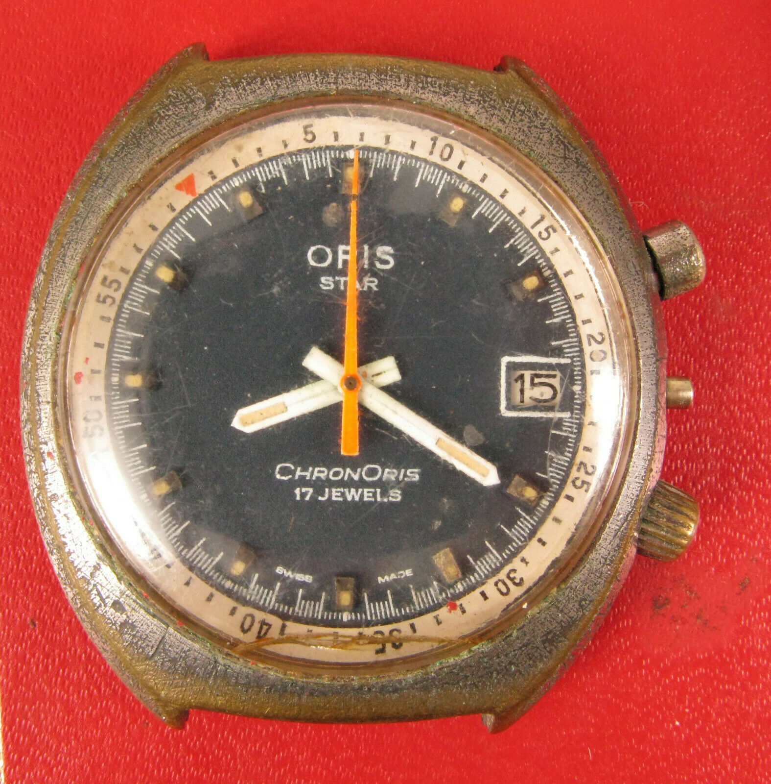 VINTAGE ORIS CHRONO SWISS CHROME PLATED WRISTWATCH WATCH NOT