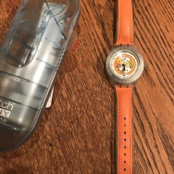 Swatch Irony Diaphane Automatic SVDK4001 Orange Strap Incudes Watch Box  Papers | WatchCharts Marketplace