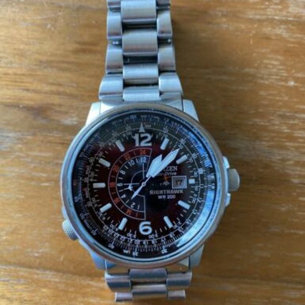 Citizen EcoDrive Nighthawk Pilot WR200 Men's Watch BJ700052E