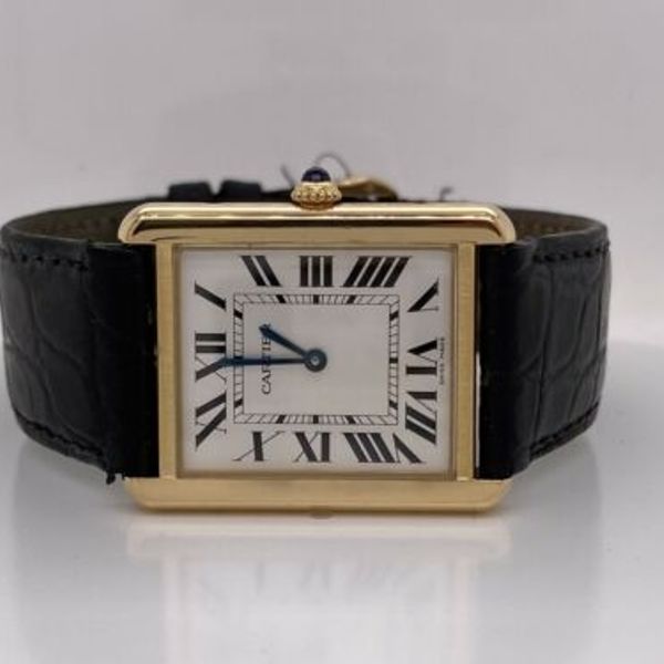 Cartier Tank Solo Large 3167 18k Yellow Gold and Steel Silver Dial ...