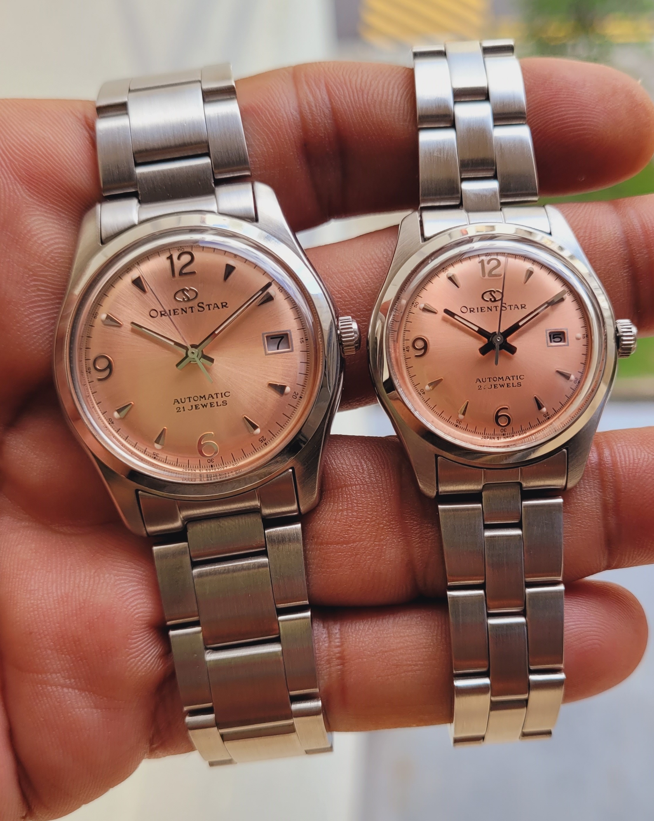 Orient Star Explorer Dial WZ0101PF and WZ0341NR Pink Salmon