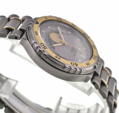 CASIO LINEAGE LIN-330W Beige Dial Titanium/GP Quartz Men's Watch W
