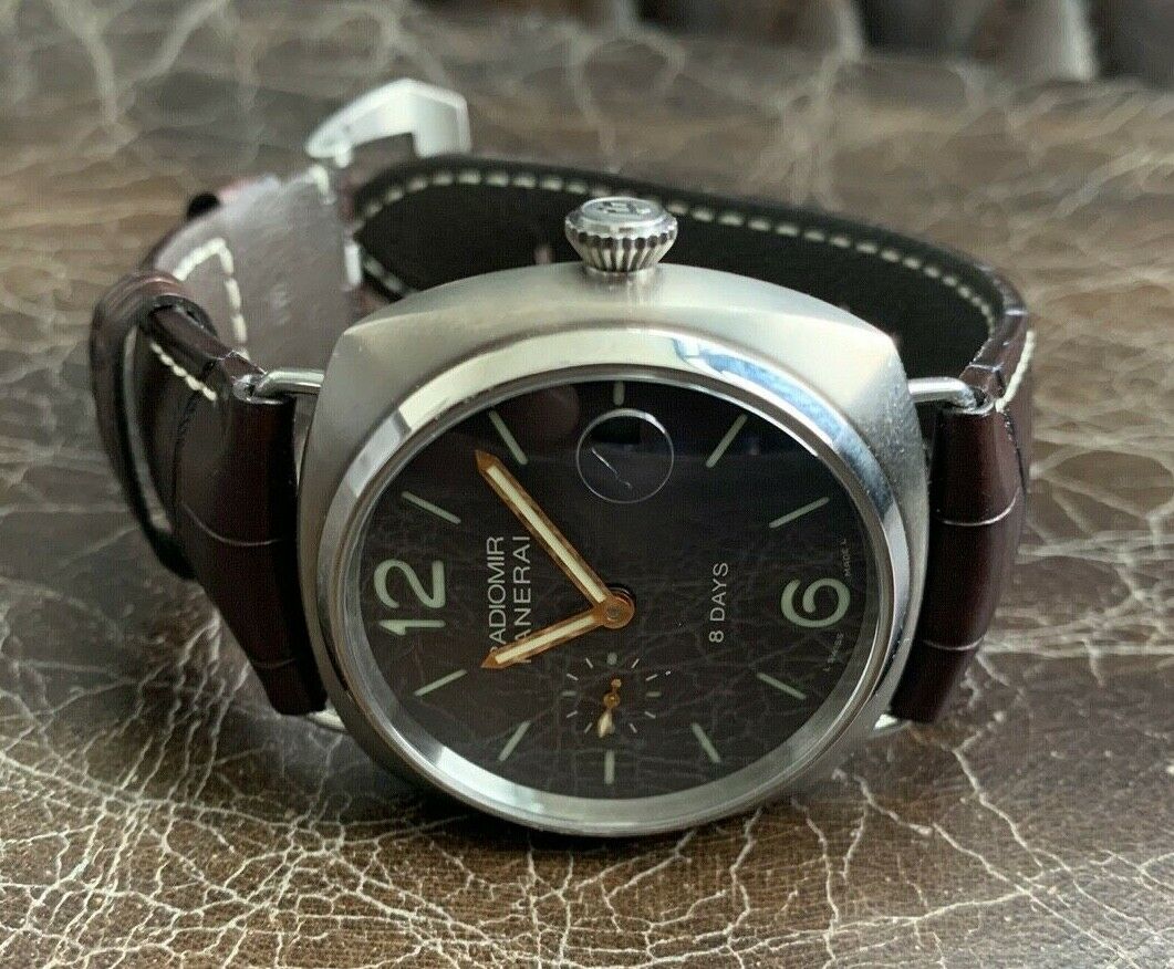 PANERAI Radiomir 8 Days Brown Dial Brown Leather PAM 346 titanium