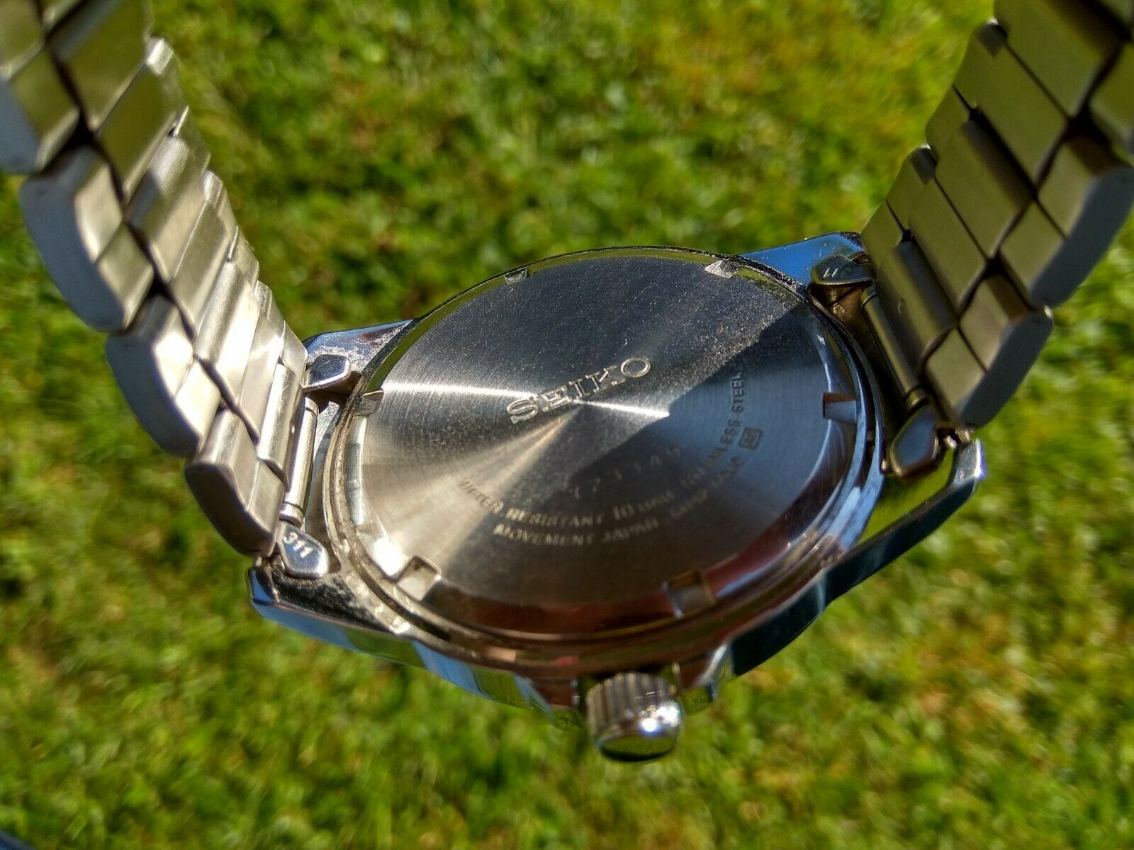 Seiko Watch 6n42-00j0 Black And Gold Dial Steel Bracelet