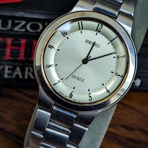 Exc+5] Vintage SEIKO Dolce 8J41-6080 Ivory Dial Quartz Men's Watch