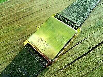 SERVICED~Seiko 5P30-5A89 Mens Full Size Tank Rectangle Gold