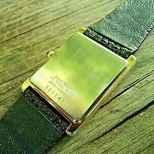 SERVICED~Seiko 5P30-5A89 Mens Full Size Tank Rectangle Gold