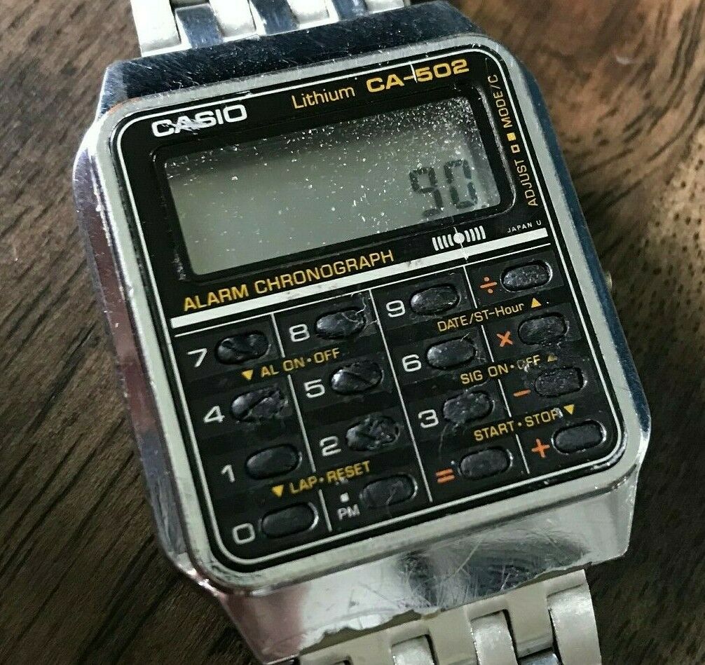 RARE Vintage 1984 Casio CA-502 Digital Calculator Watch Made in