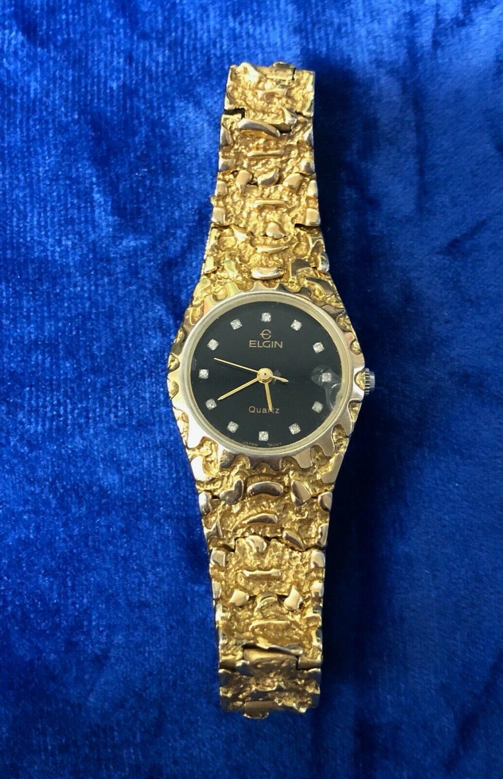 Vintage Elgin Gold Nugget Watch Wristwatch Women's 2035