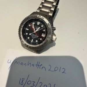 SEIKO 3M22-0B10 AGS Kinetic Titanium Scuba Air Diver's watch. 200m