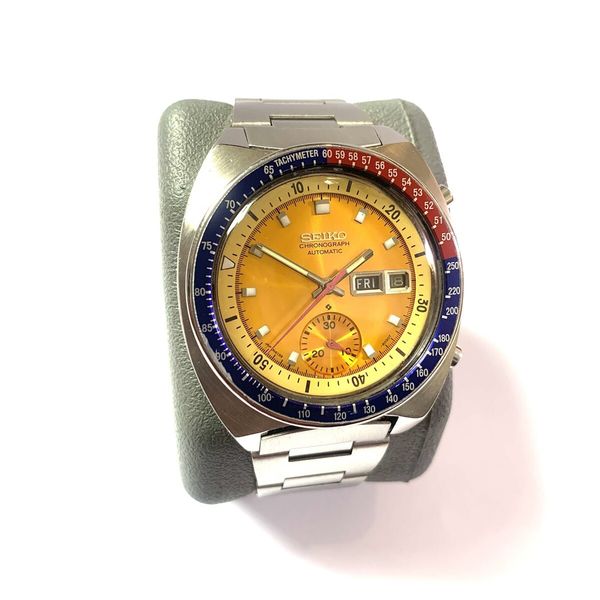 NEW SUNBURST YELLOW DIAL,HANDS, INNER BEZEL VINTAGE PEPSI POGUE 6139-6002/6009 - Foto 9