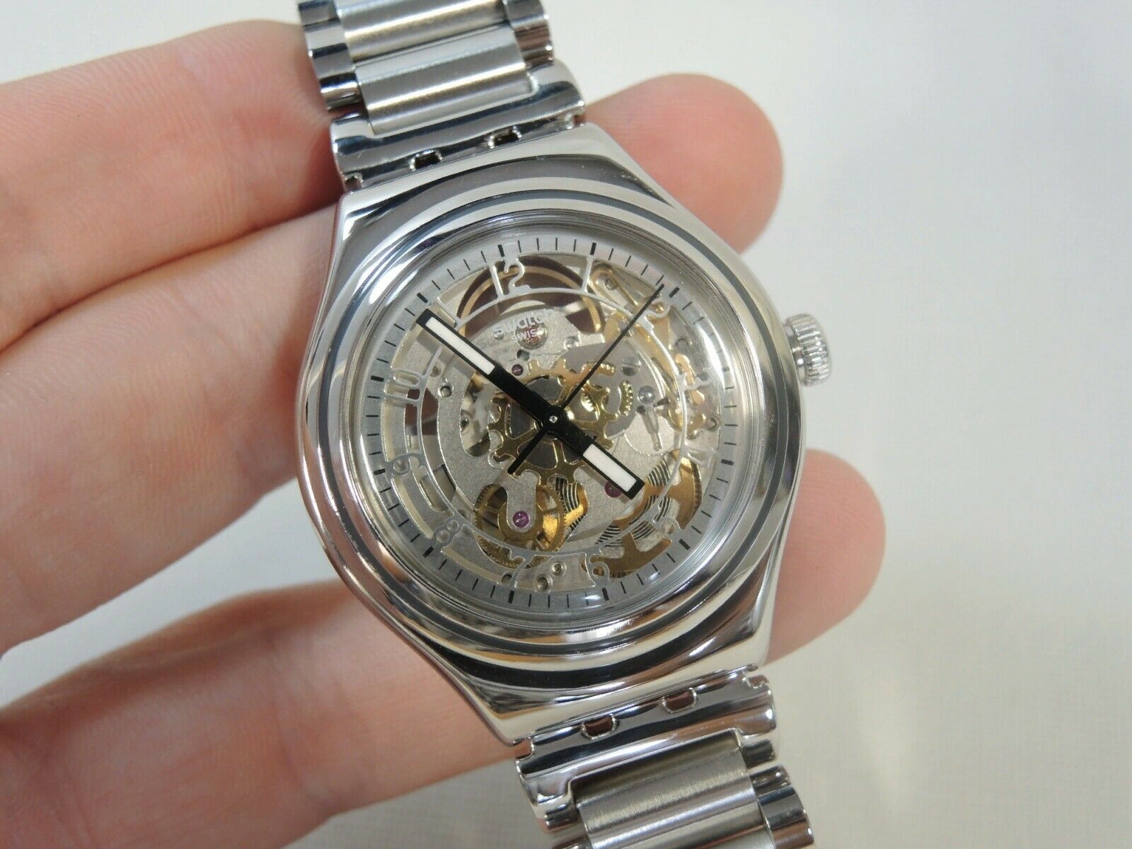 Swatch Irony Uncle Charly YAS112G Automatic Skeleton Dial 21 Jewels Swiss Watch SWATCH Uncle Charly Automatic Skeleton Dial Stainless Steel  main image 3