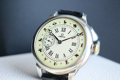 OMEGA ZODIAC SIGNS Vintage 1910 s rare UNIQUE Men s Swiss Wrist