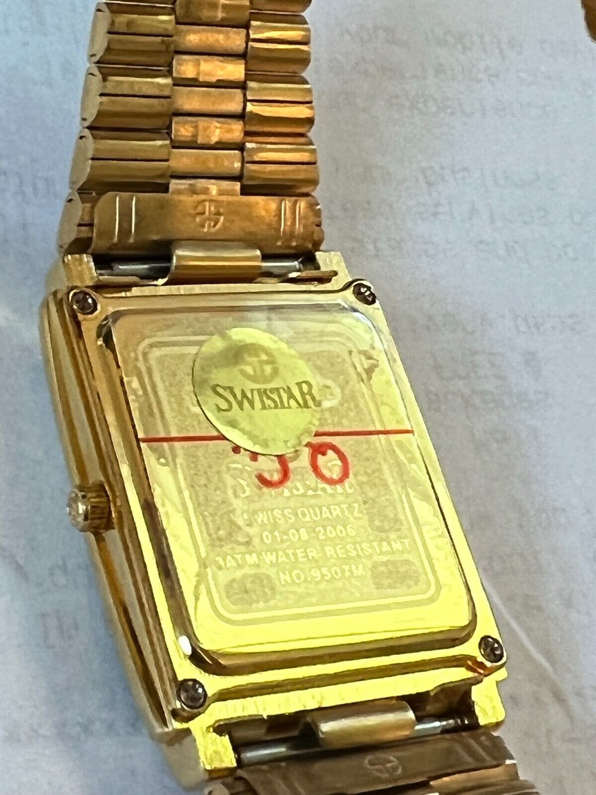 Swistar swiss quartz 22k gold electroplated price sale