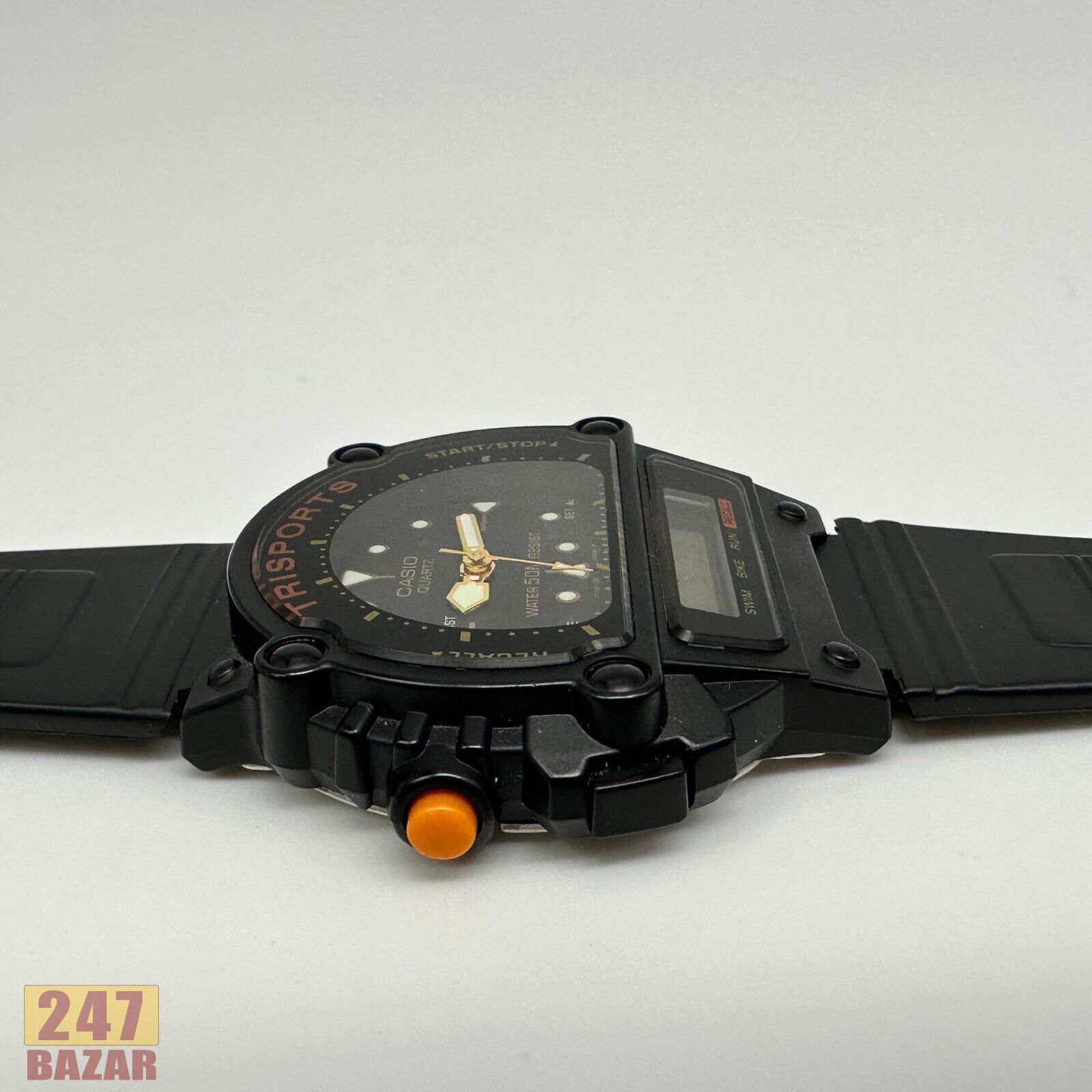 Vintage 1990s Casio TRI-10W 721 Digital Analog Watch - Works