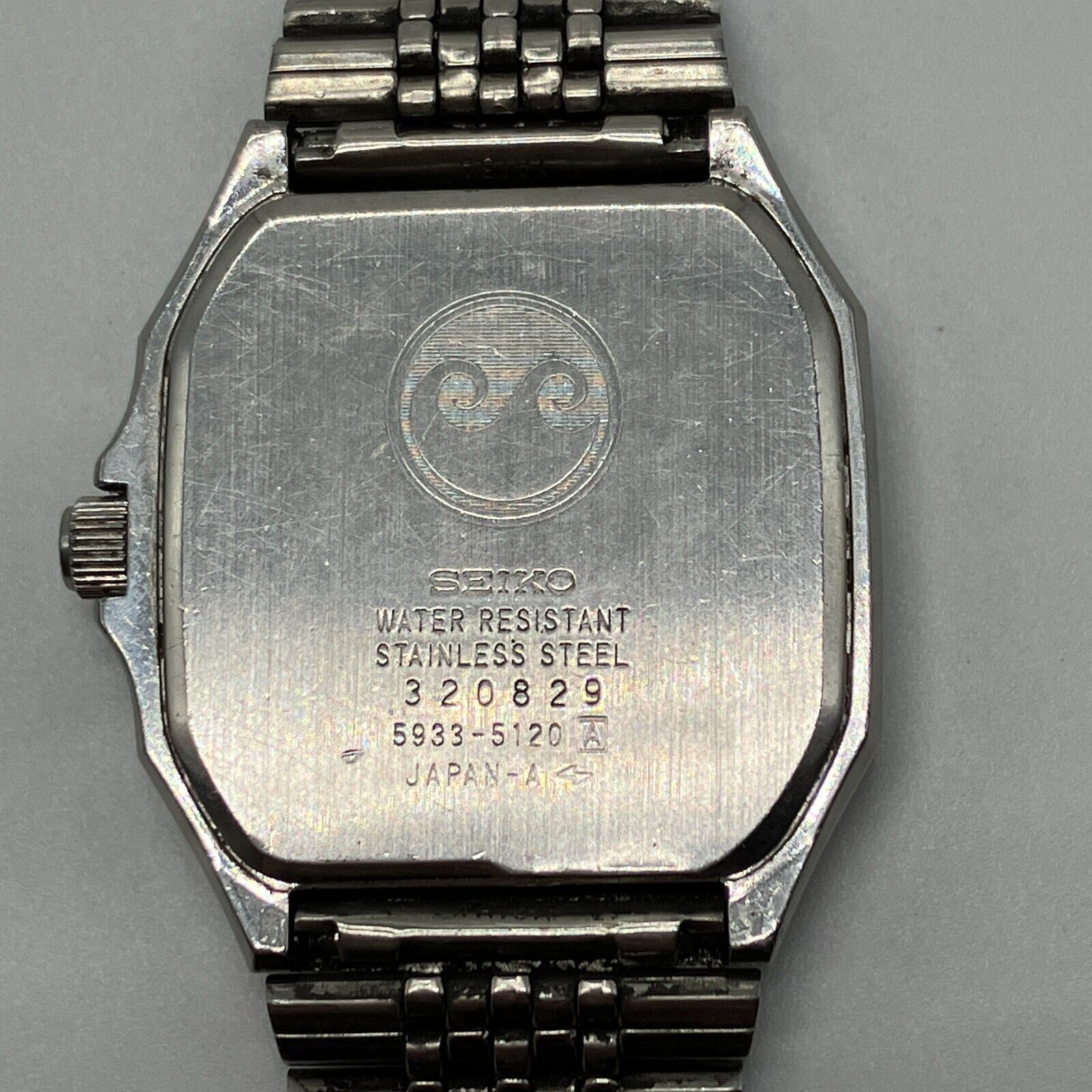 Seiko 5933-5120 Silver Wave Men's Quartz Watch Stainless Steel