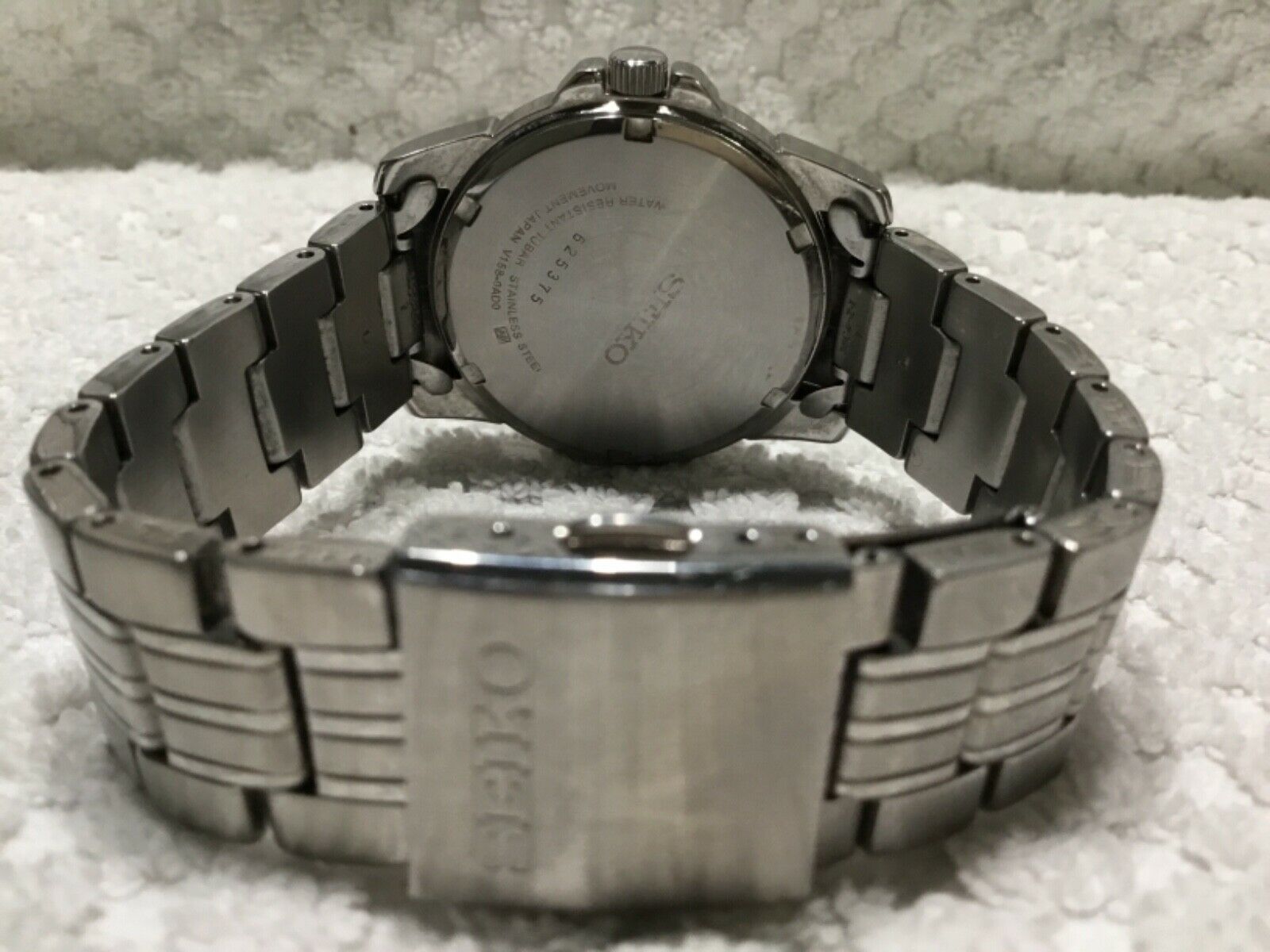 Seiko Solar Silver Tone Stainless Steel Black Dial Men's Watch