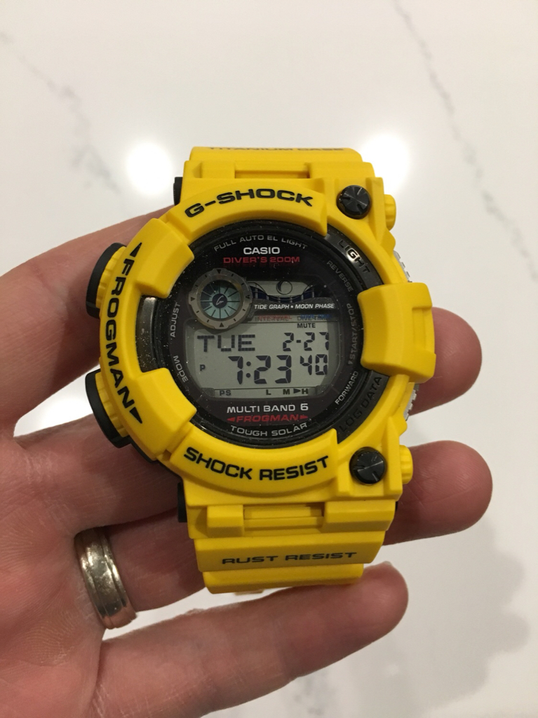 Casio G-Shock Frogman GWF-1000 with Lightning Yellow resin